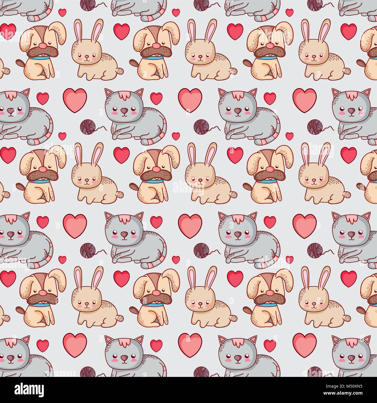 Cute animals pattern background Stock Vector Image & Art Alamy