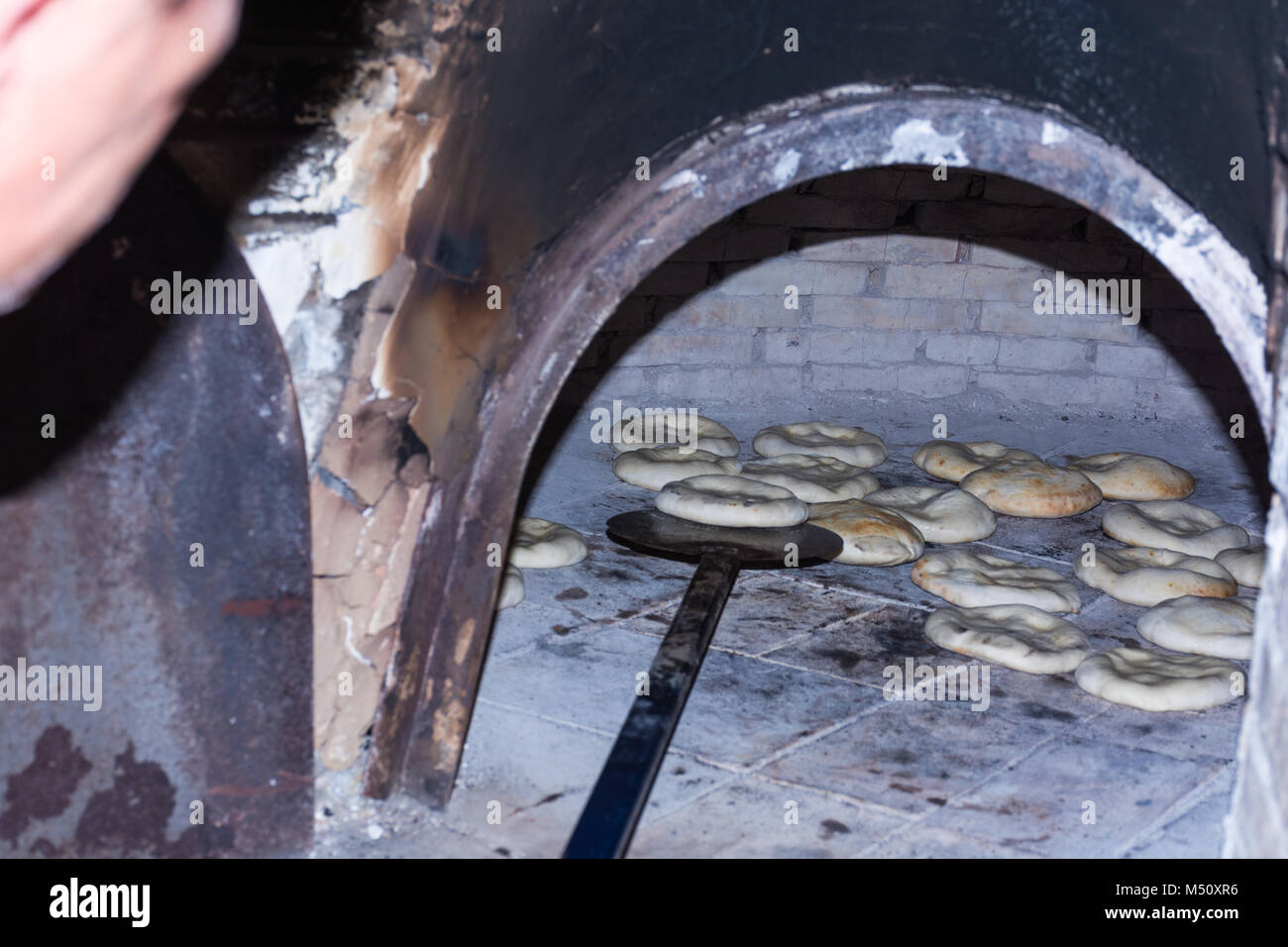 Baked bread in the woodburning oven. Typical Sicilian tradition
