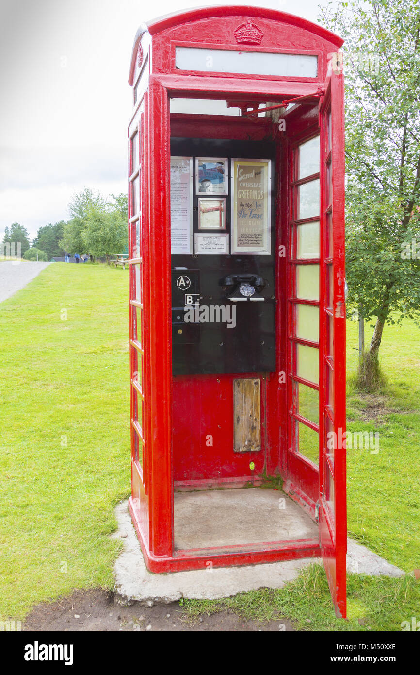 typical English red telephone booth Stock Photo
