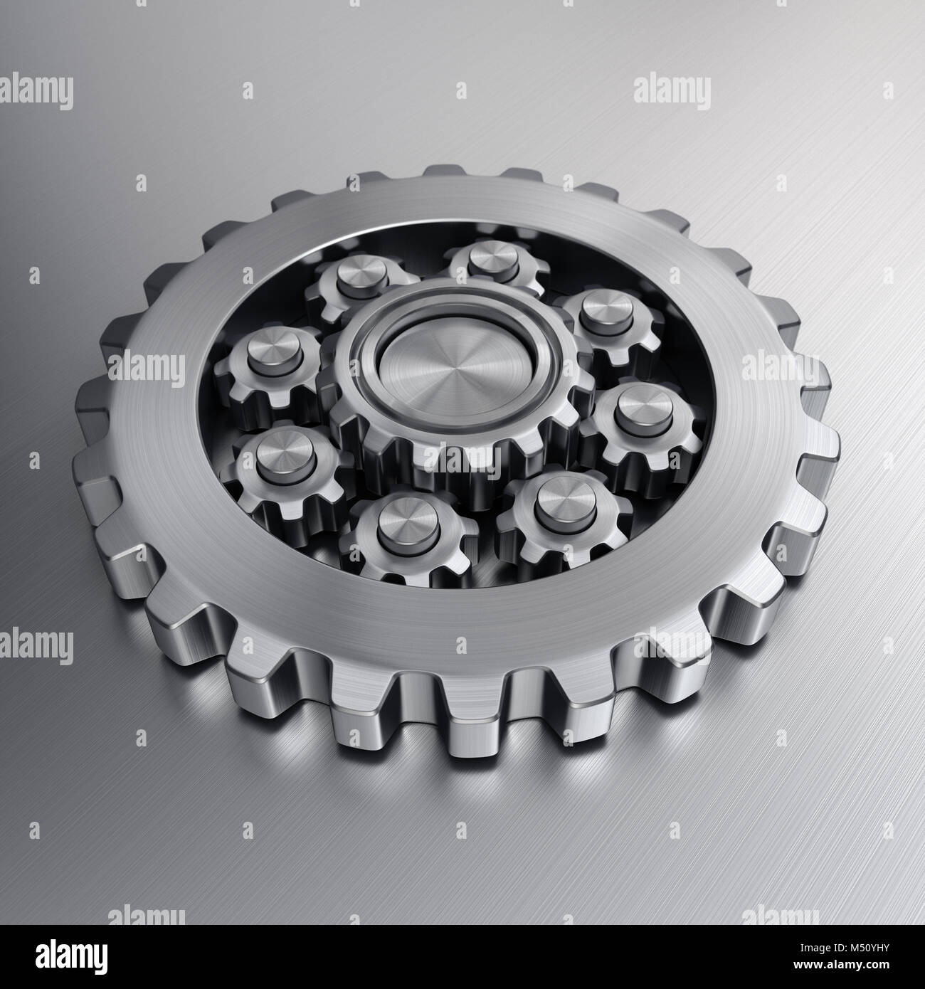 Gear Rendered Using Quads 3d rendering gears Stock Photo - Alamy
