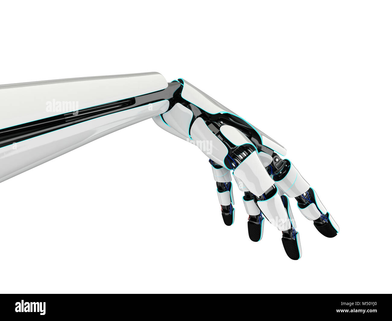 3D rendering robotic hand on a white background Stock Photo - Alamy