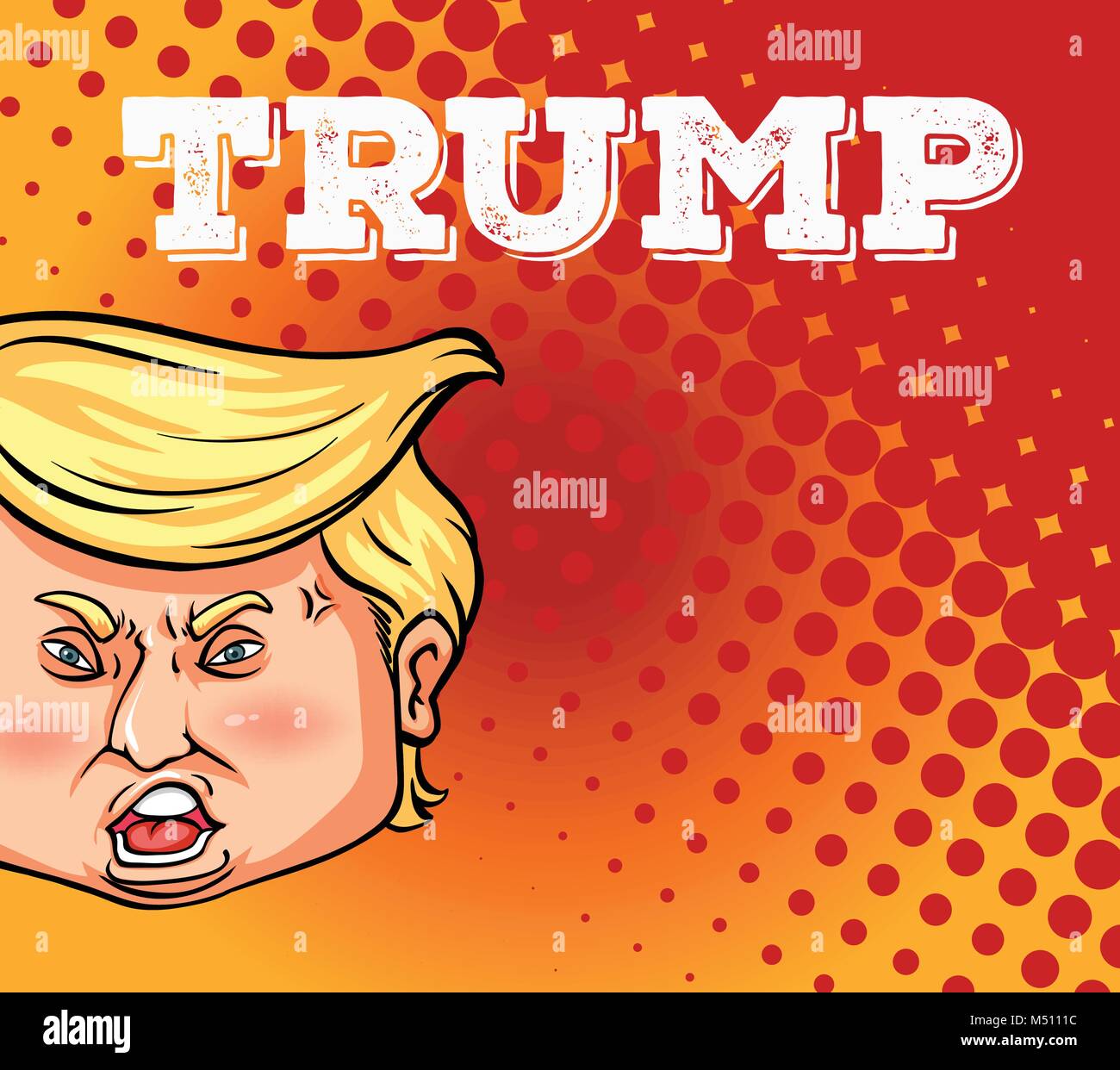 US president Trump on poster illustration Stock Vector