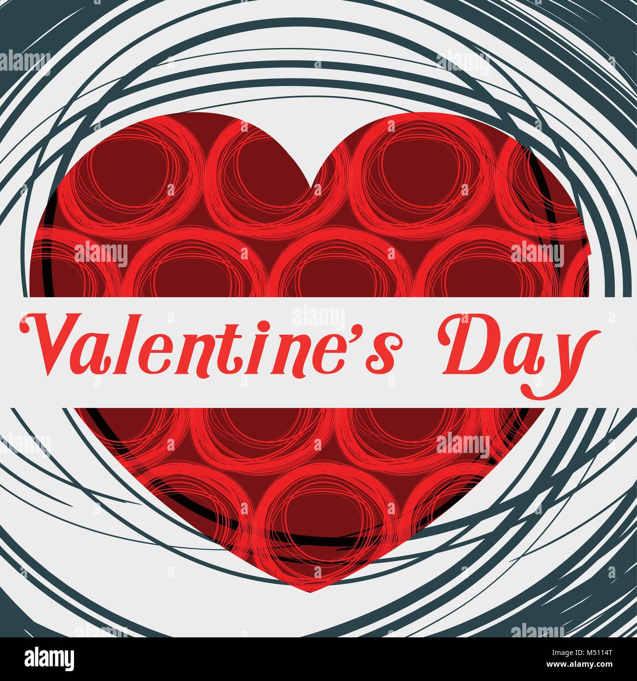 Valentine card template with red heart illustration Stock Vector Image