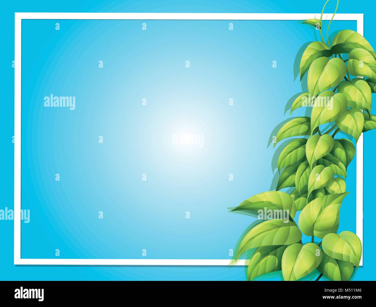 Frame template with green plant illustration Stock Vector Image & Art ...