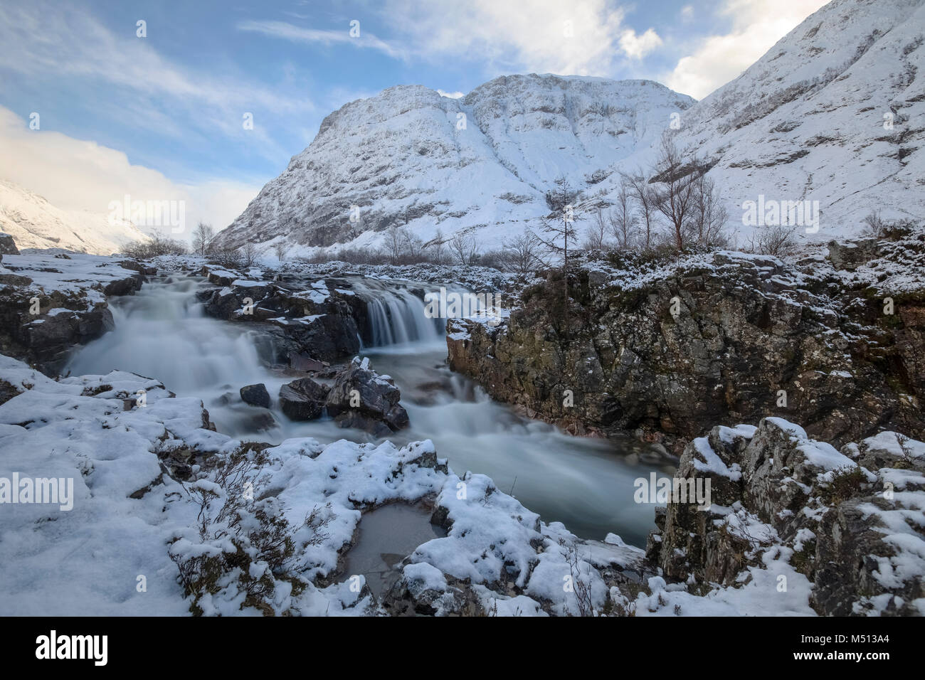 Glencoe, waterfall, Highlands, Scotland, United Kingdom Stock Photo