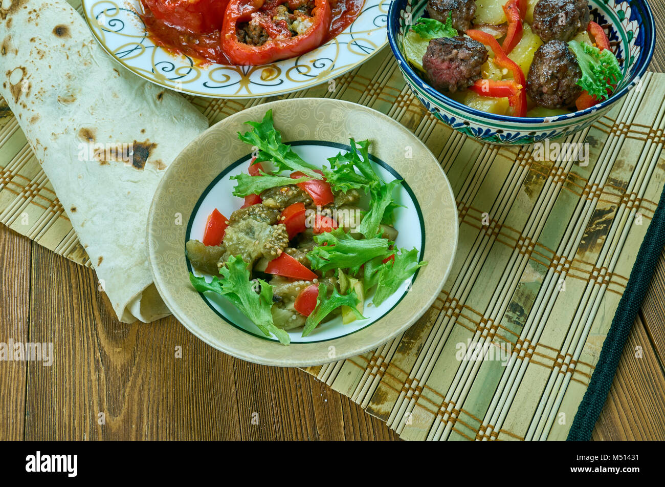 Turkish salad with eggplant Stock Photo Alamy