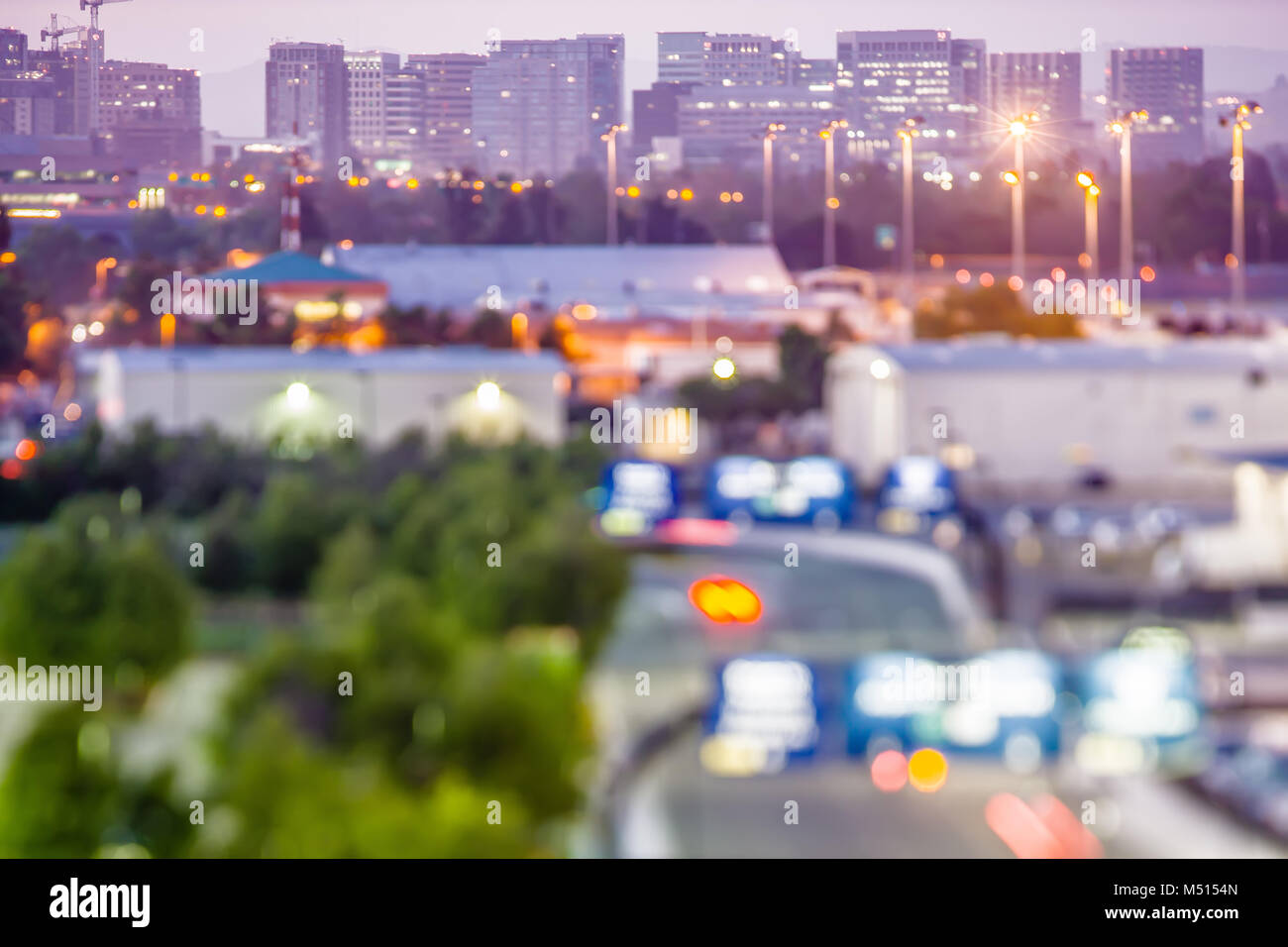 san jose california city lights early morning Stock Photo Alamy