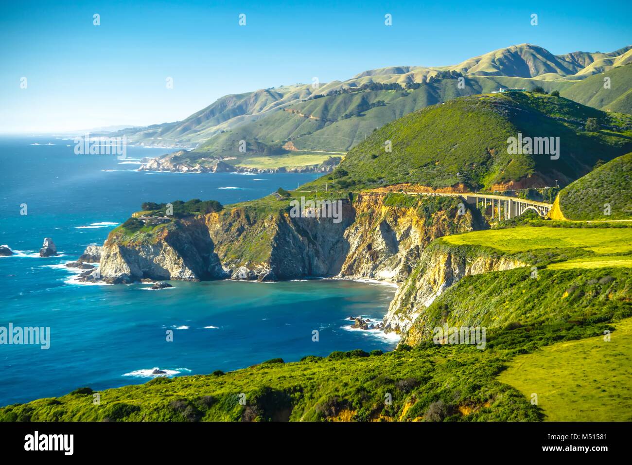 Big Sur california coastline on pacific ocean Stock Photo - Alamy
