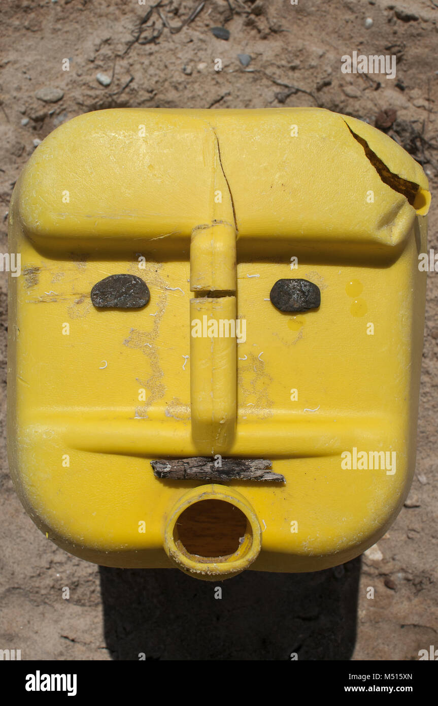 Plastic tube imitating funny human face Stock Photo Alamy