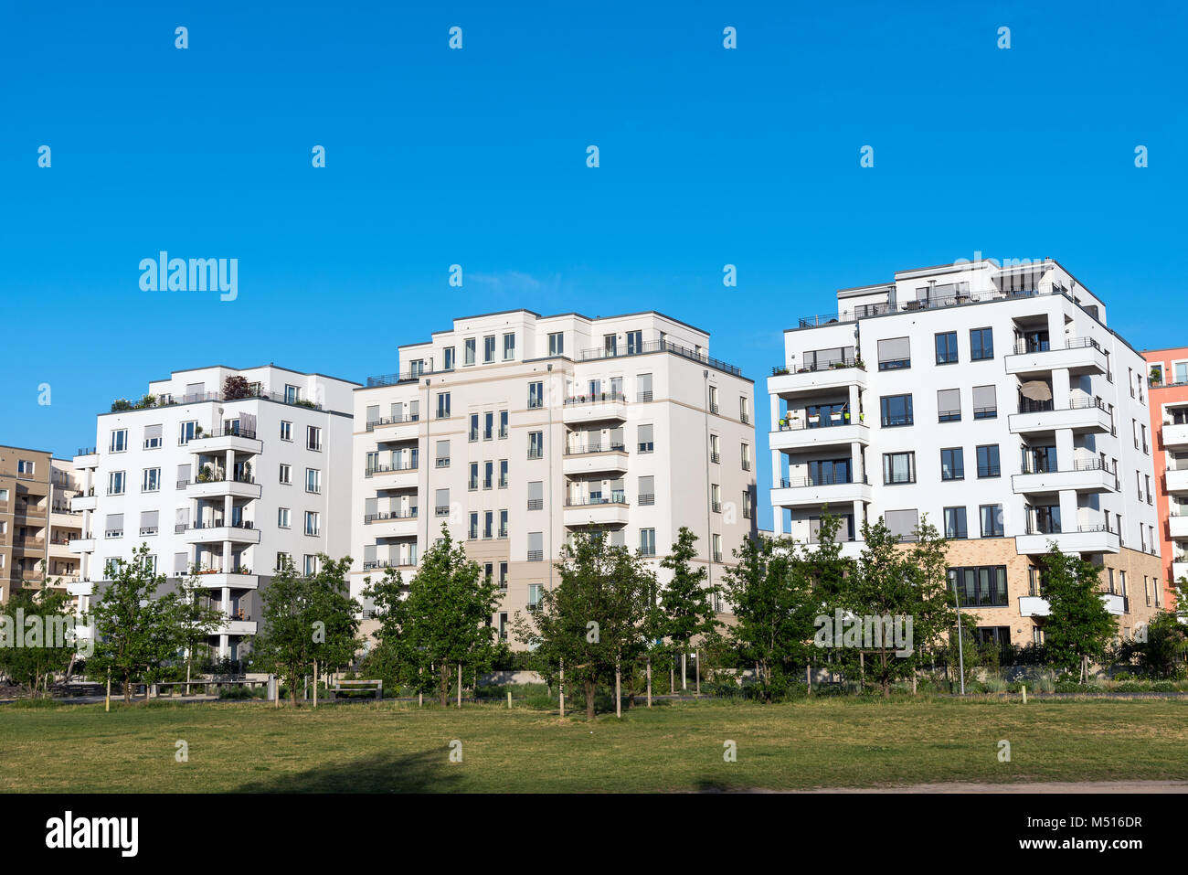 Modern white apartment houses seen in Berlin, Germany Stock Photo - Alamy