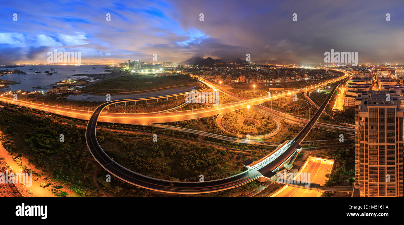 Xiamen Binhai New Town Xike Junction Hub Stock Photo