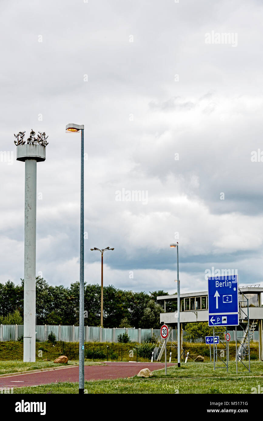 Former Border crossing point federal Republic Germany - DDR Marienborn; früherer Grenzübergang Bundesrepublik Deutschland – DDR,  Helmstedt-Marienbon Stock Photo