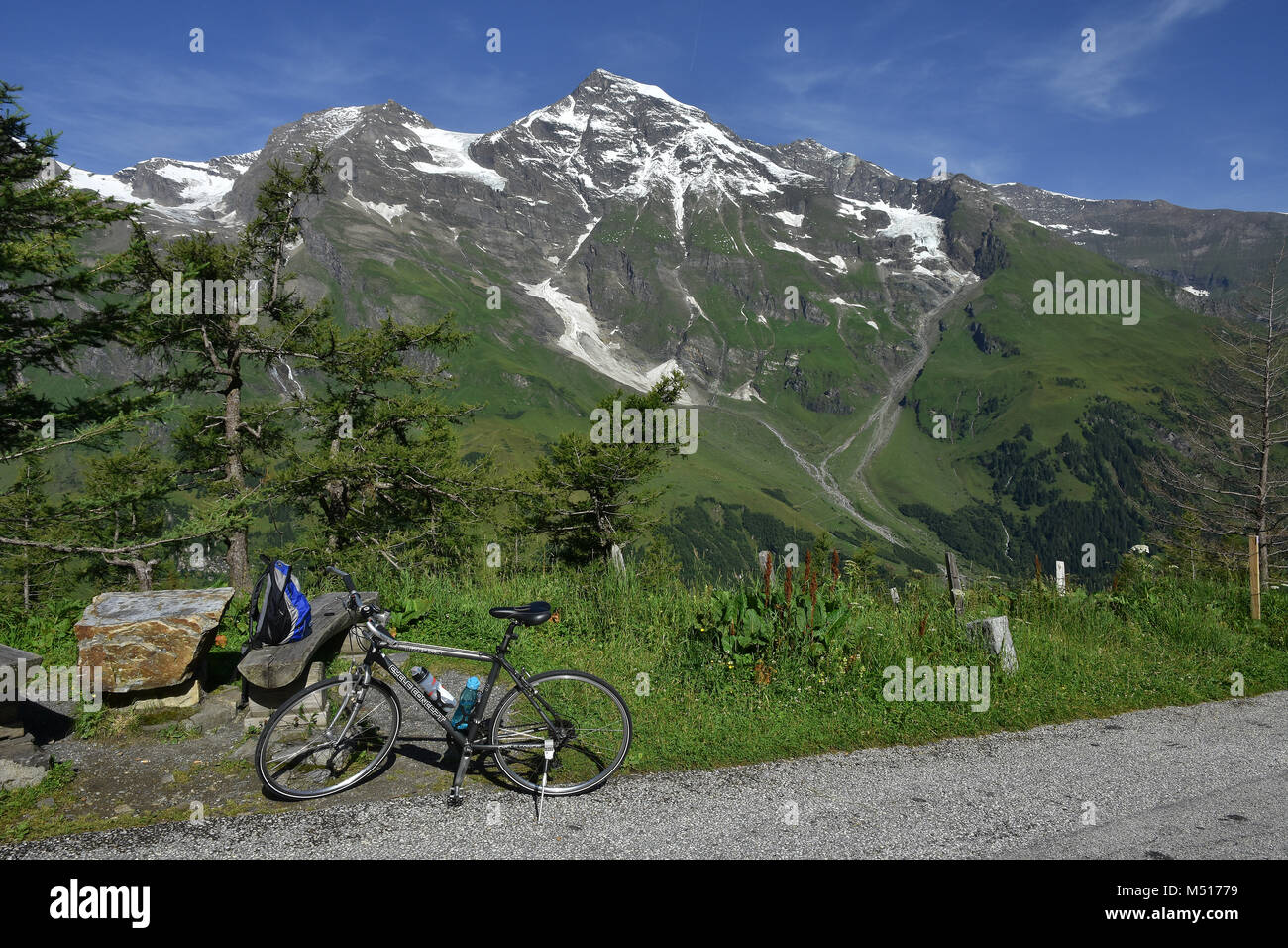 alps; Austria; Europe; Glockner Group; bicycling tour; Stock Photo