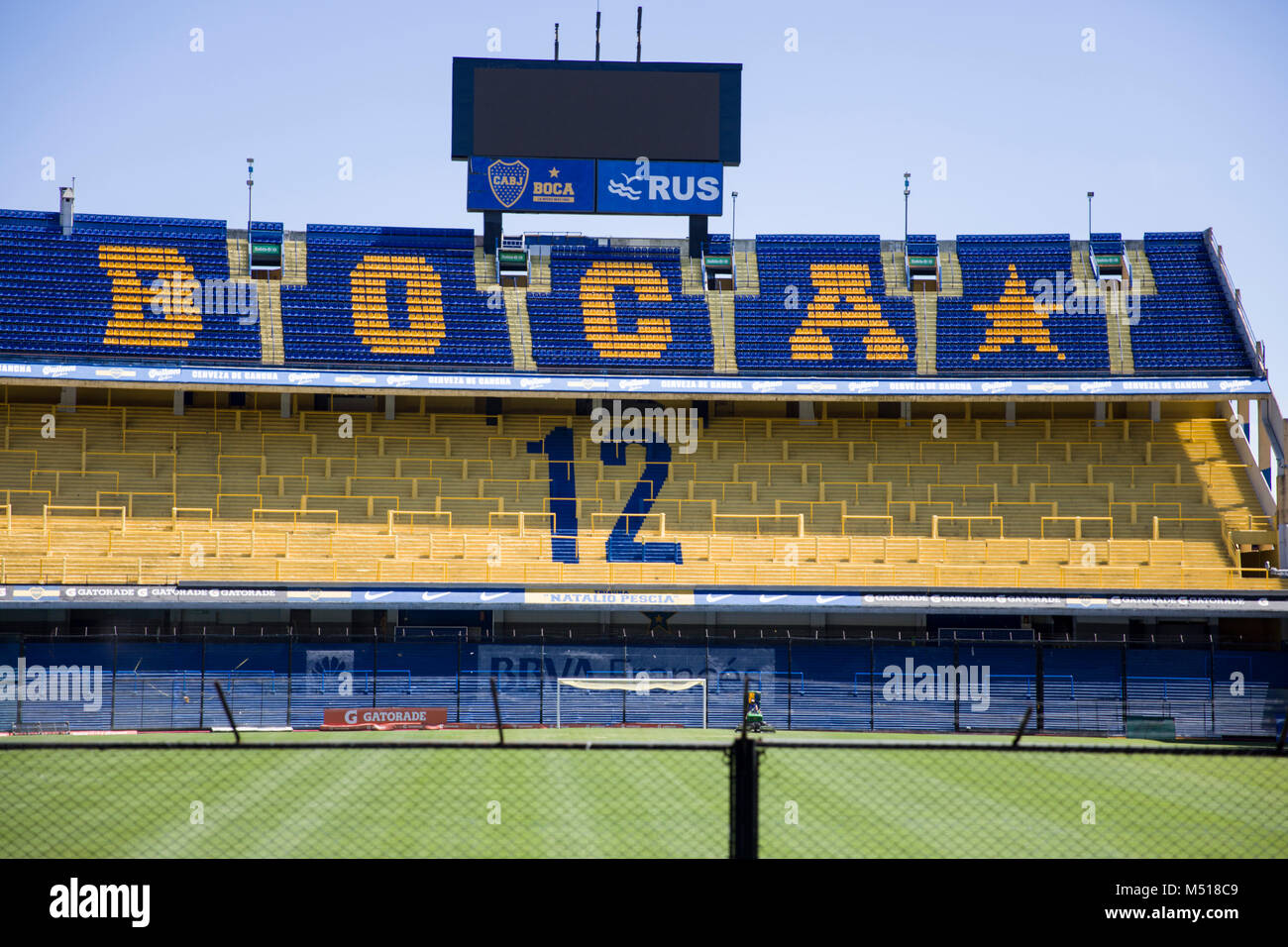 Detail from La bombonera stadium in Buenos Aires, Argentina. Stock Photo