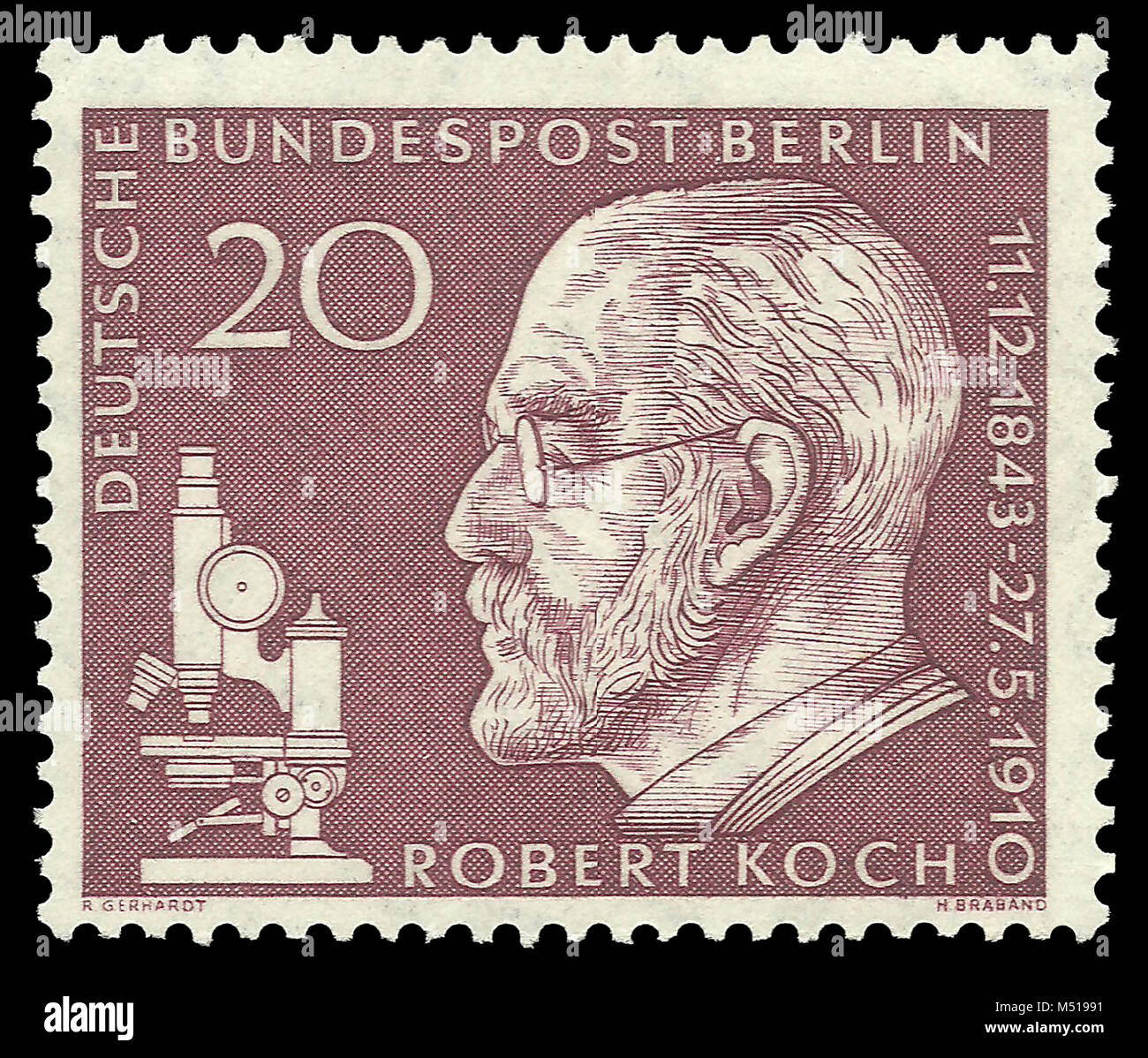 Germany - stamp 1960, Scientists, Memorable, Robert Koch Stock Photo