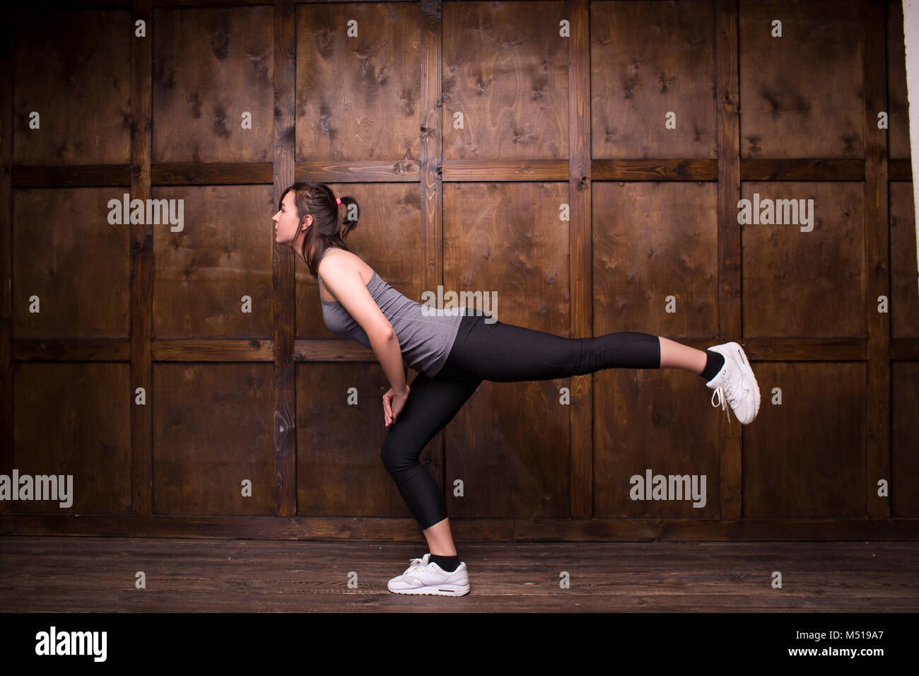 Sport concept - woman doing sports Stock Photo