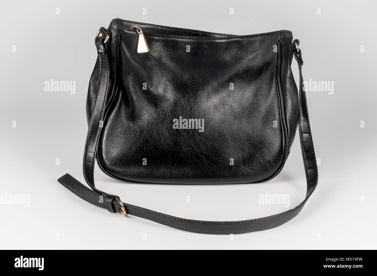 Black Leather Purse or Handbag Stock Photo - Alamy