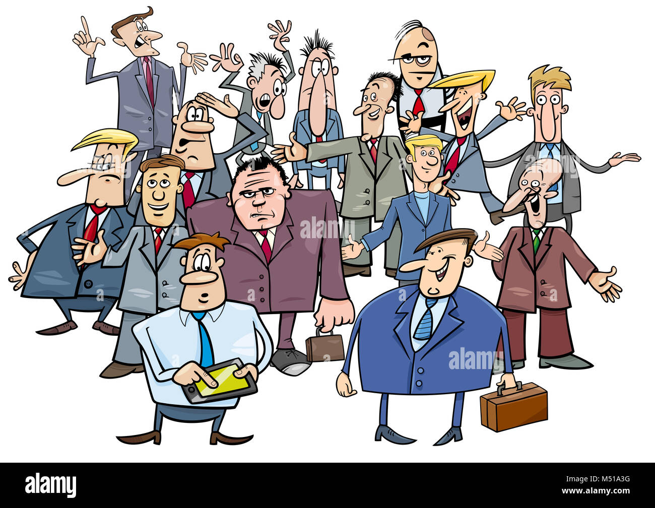 Cartoon Businessmen Group Illustration Stock Photo Alamy