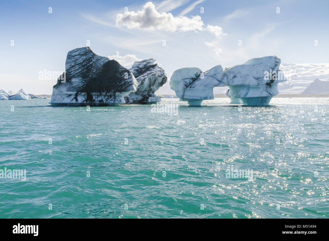 iceland Jokulsarlon icebergs Stock Photo