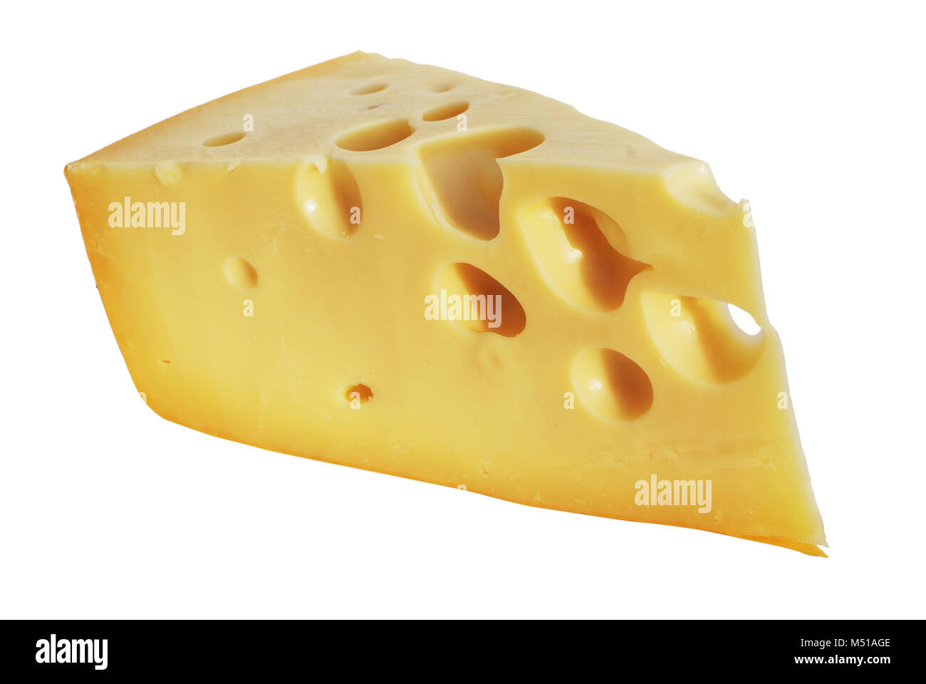 perfect piece of swiss cheese with holes Stock Photo Alamy