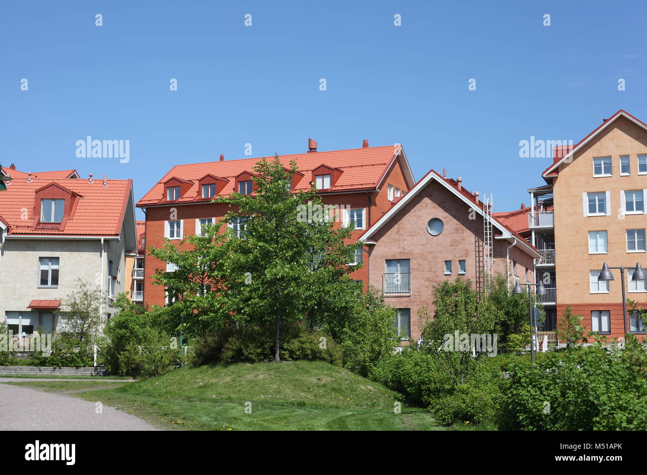 several low-rise houses Stock Photo