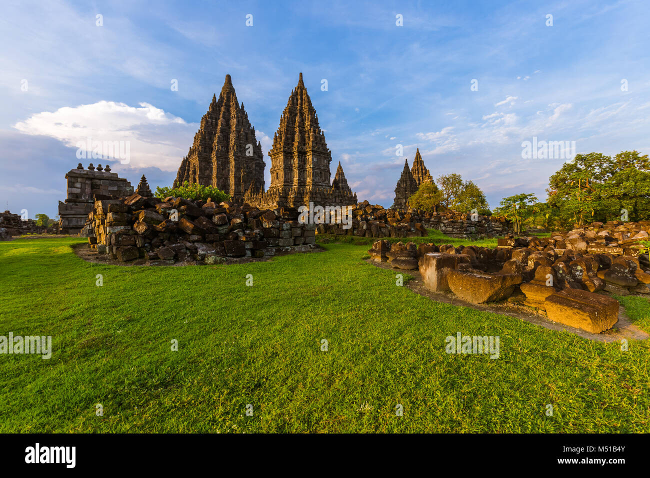 Prambanan temple near Yogyakarta on Java island - Indonesia Stock Photo ...