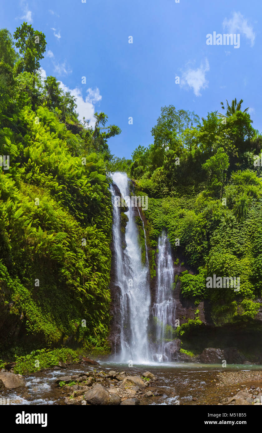 Sekumpul Waterfall - Bali island Indonesia Stock Photo