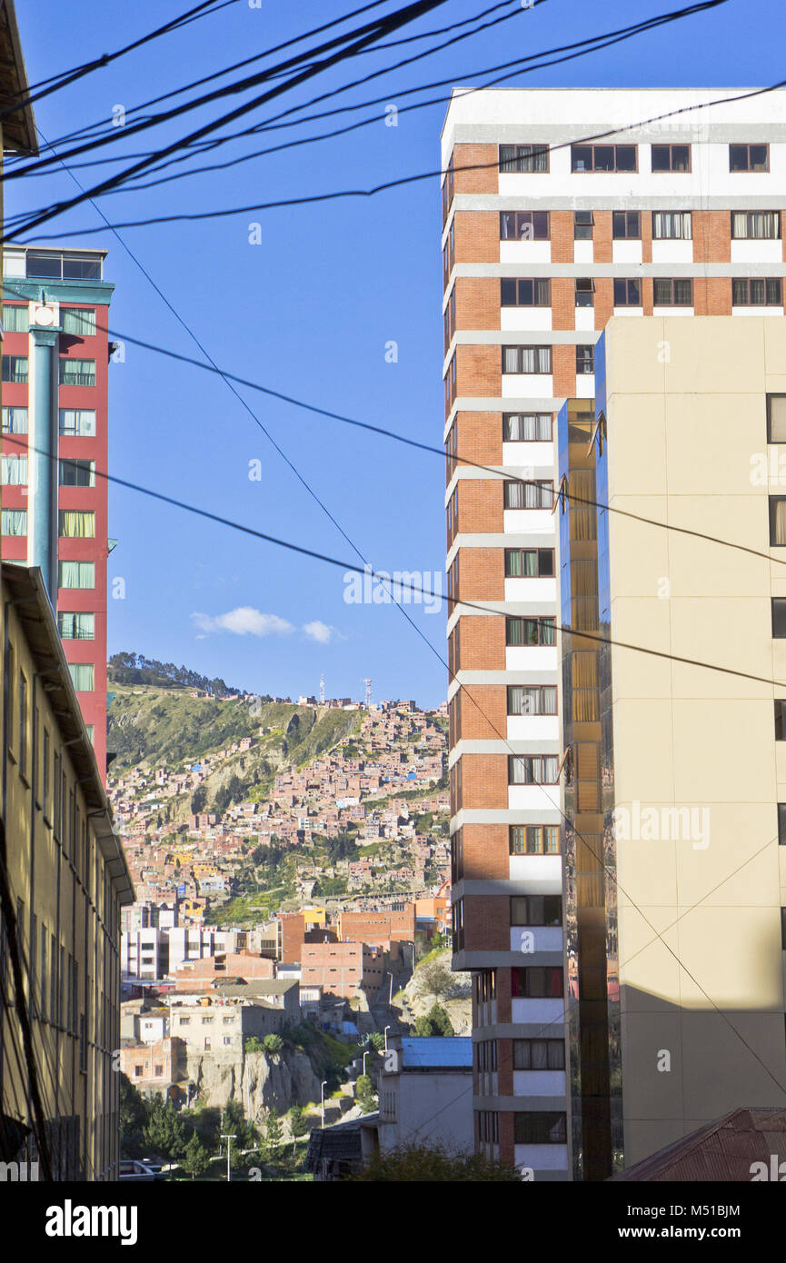La Paz, Bolivia, hill view Stock Photo