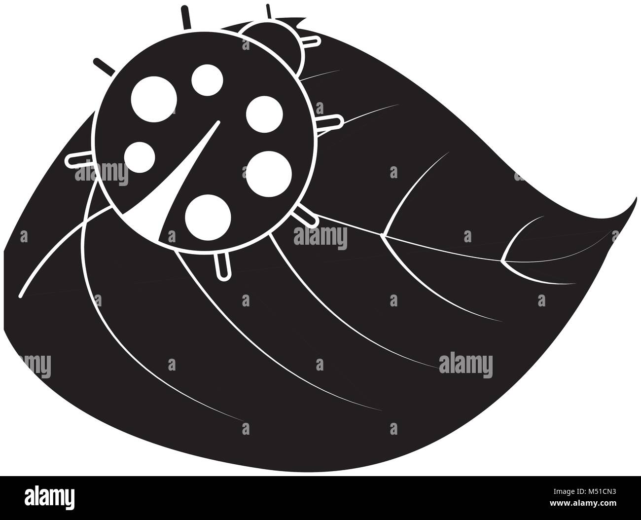 cute ladybug in leaf natural wildlife animal Stock Vector Image & Art ...