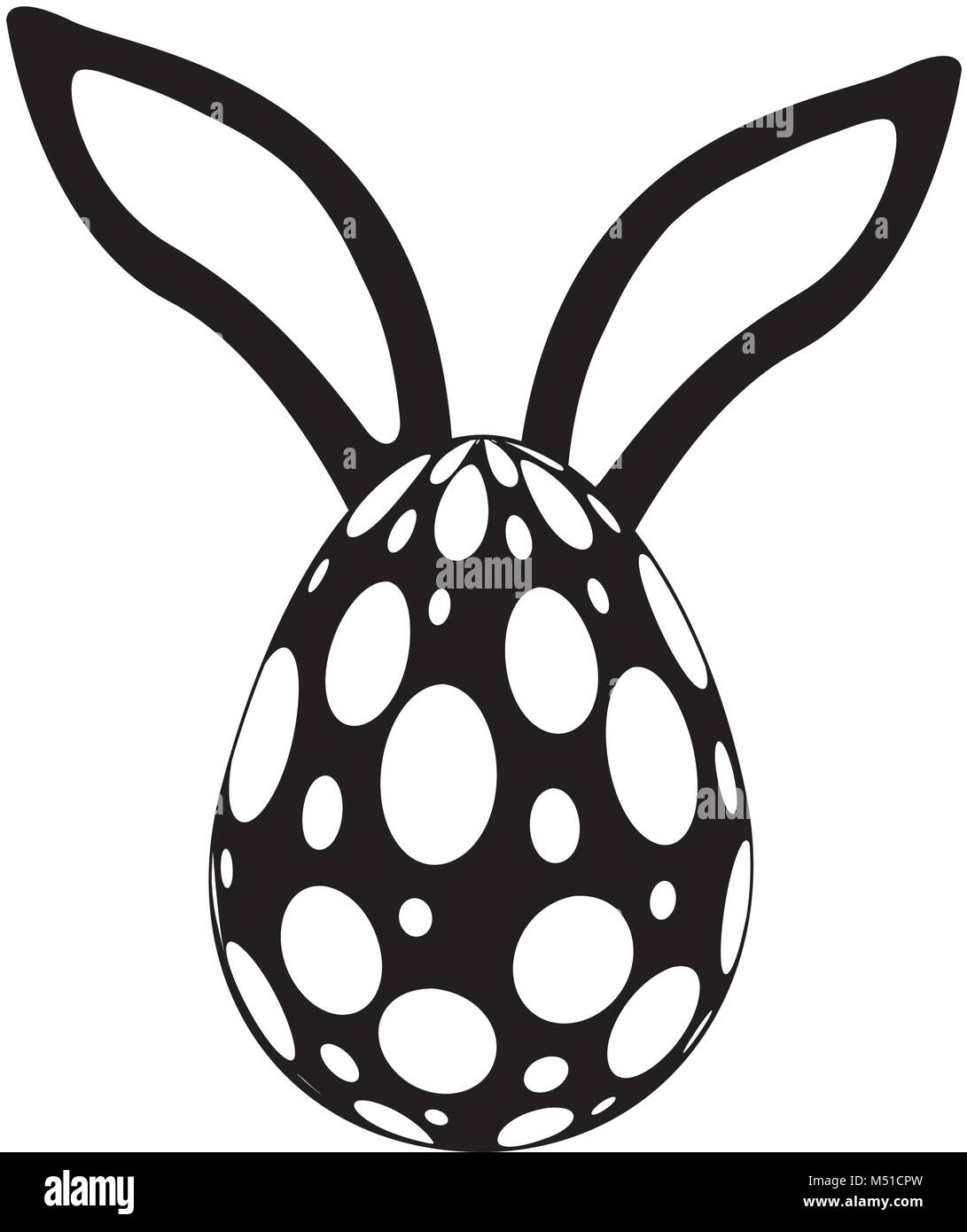 easter egg with rabbit ears decoration Stock Vector Image & Art - Alamy