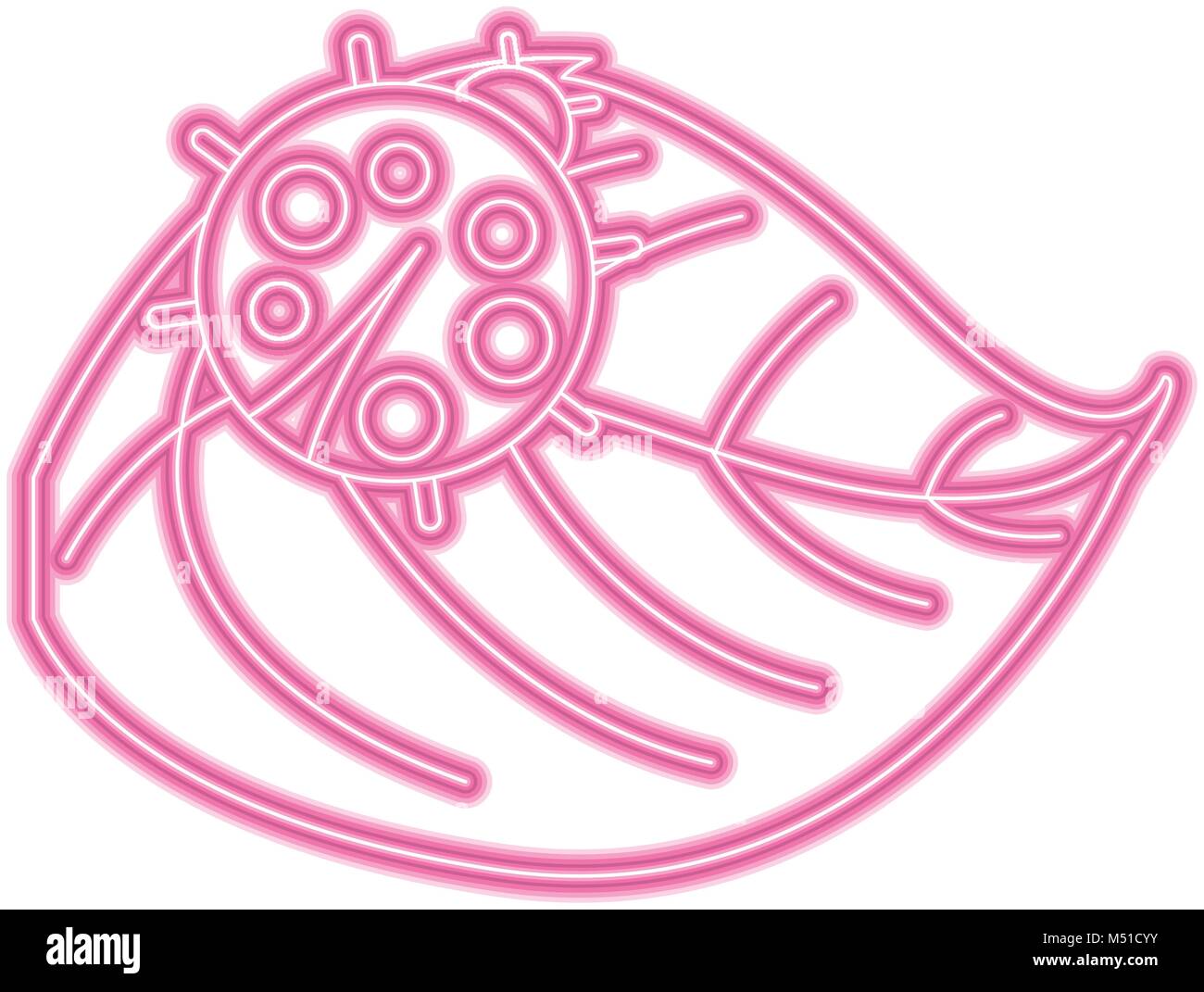 cute ladybug in leaf natural wildlife animal Stock Vector Image & Art ...