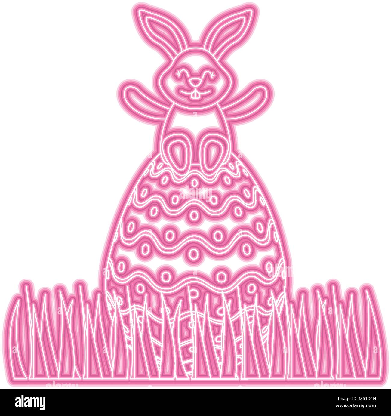 cute bunny sitting in easter egg on grass Stock Vector Image & Art - Alamy