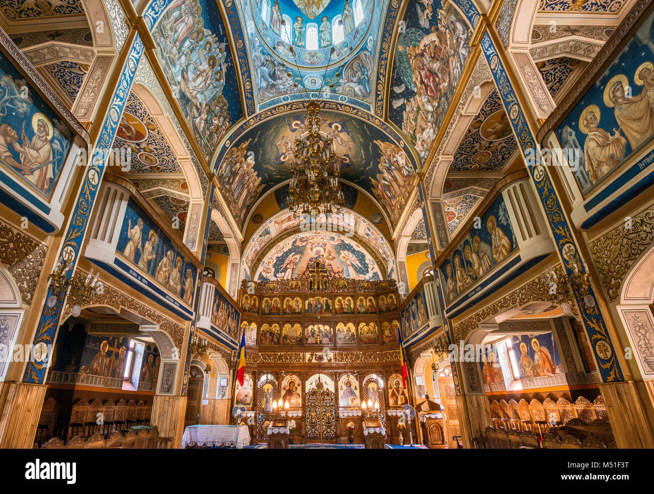 Interior of St Nicholas Orthodox Church in Baia Mare, Maramures Region, Romania Stock Photo