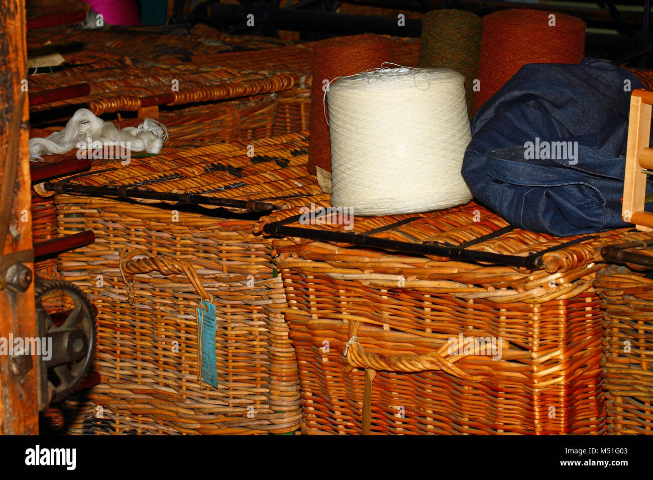 Wicker basket used in industry Stock Photo Alamy