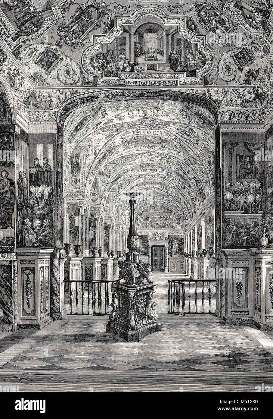 Italian Pope Library Great gallery of theVatican Apostolic Library, Vatican City, Rome ...