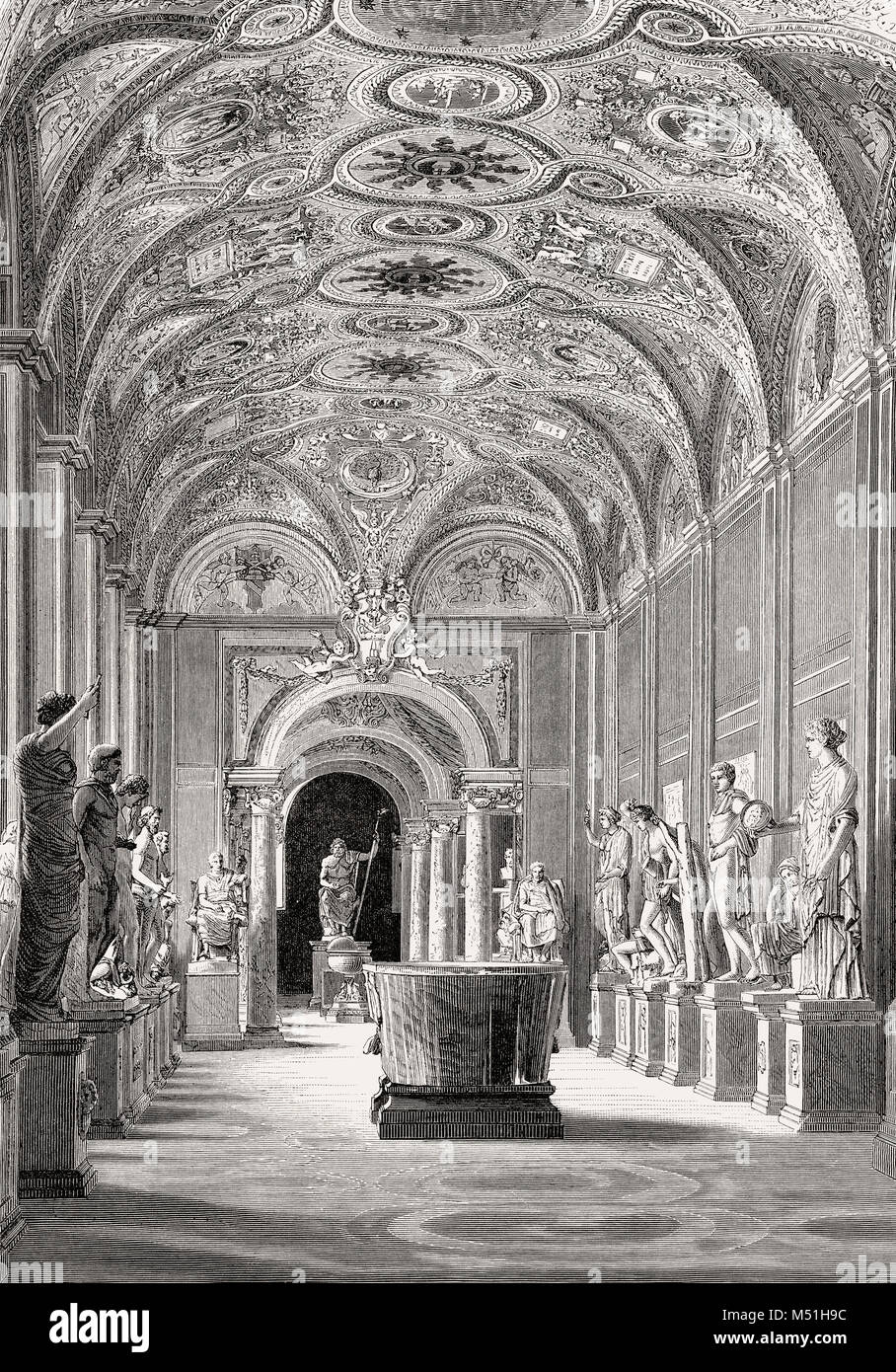 Museo Pio-Clementino, Vatican Museums, Vatican City, Rome, Italy, 19th Century Stock Photo