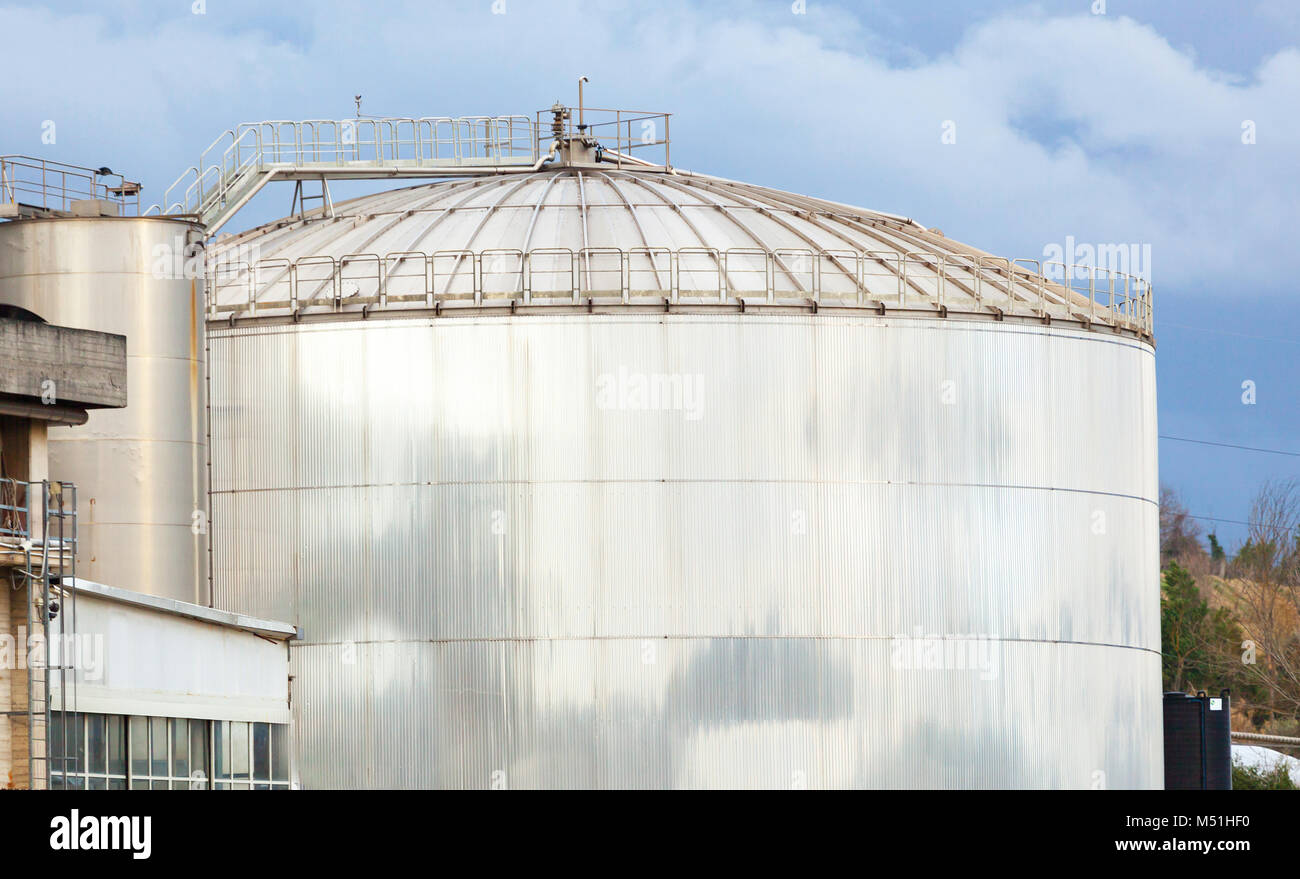 Large storage tank of a distillery in an industrial area Stock Photo ...