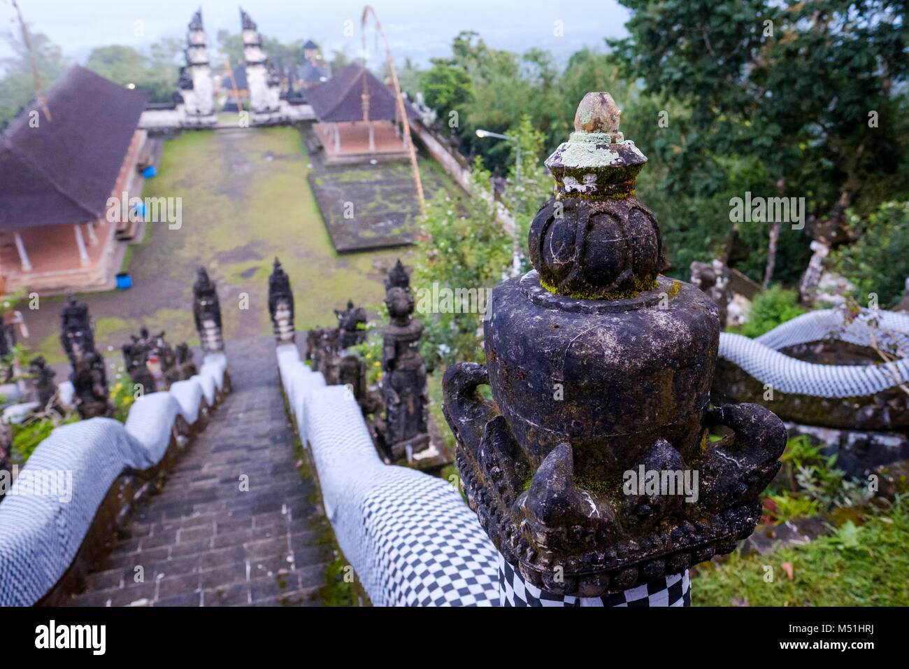 Pura Lempuyang temple's outer sanctum seen from top of the stairs leading to the middle sanctum, Bali, Indonesia. Stock Photo