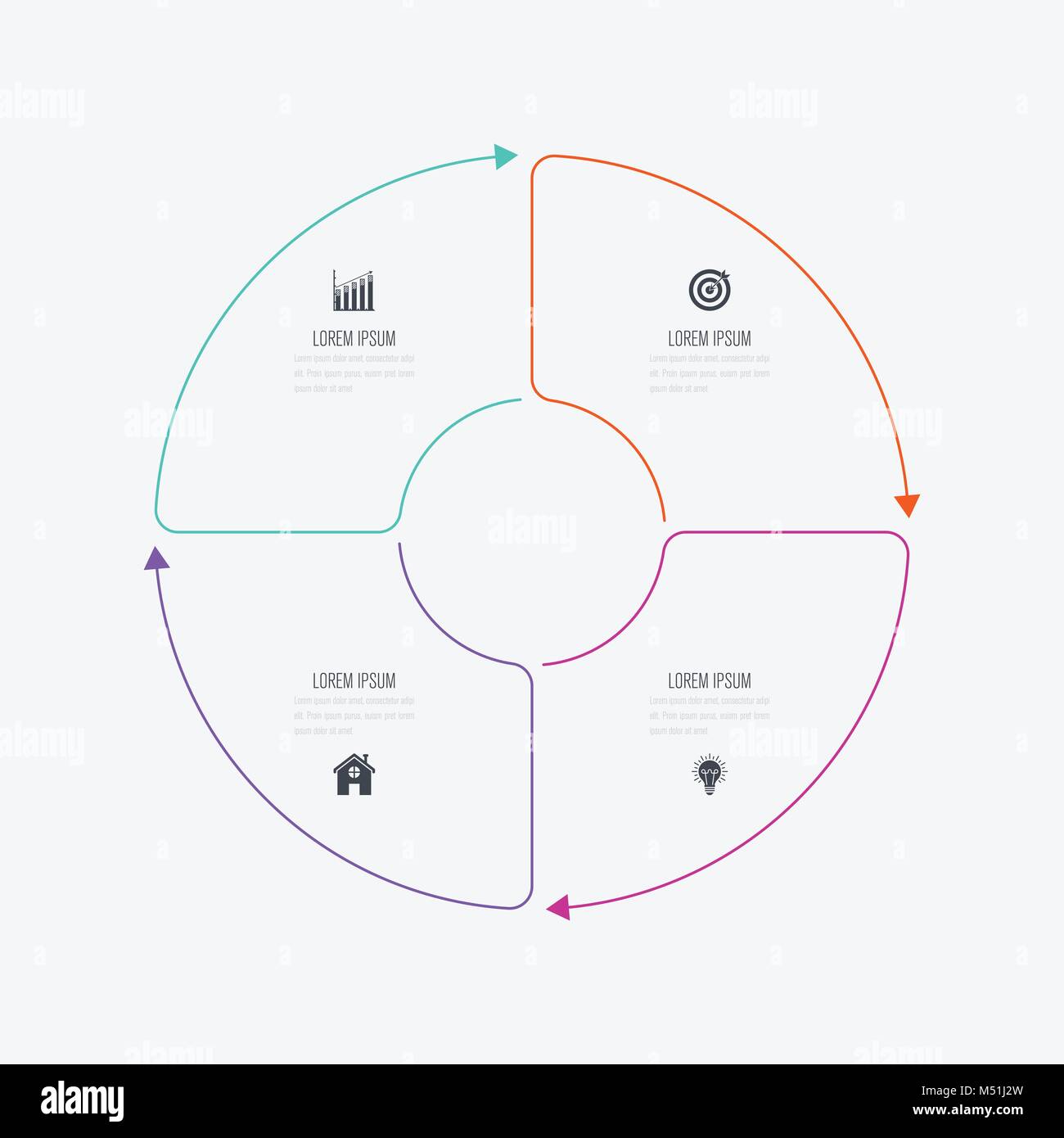 Infographics template 4 options with circle Stock Vector Image & Art ...