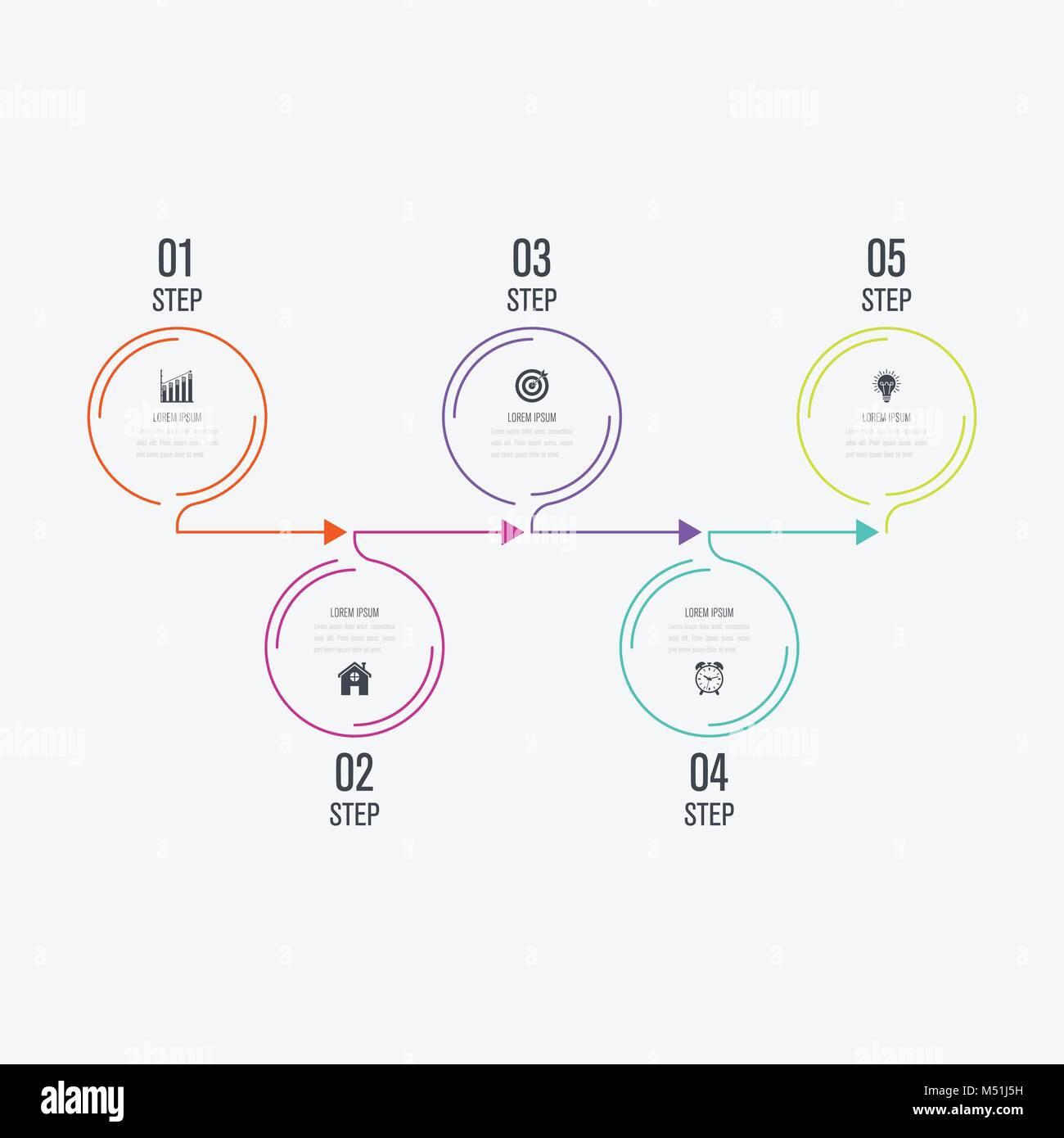 Infographics template 5 options with circle Stock Vector Image & Art ...