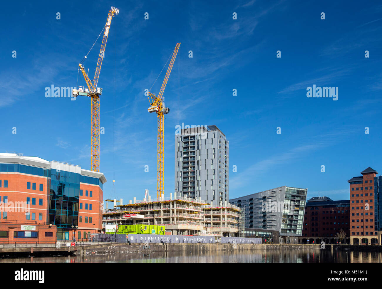 The Duet apartment blocks under construction and the Millennium Tower