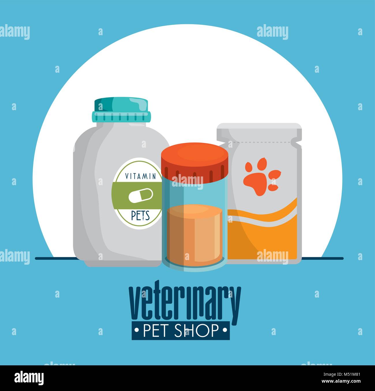 pet shop products set icons Stock Vector