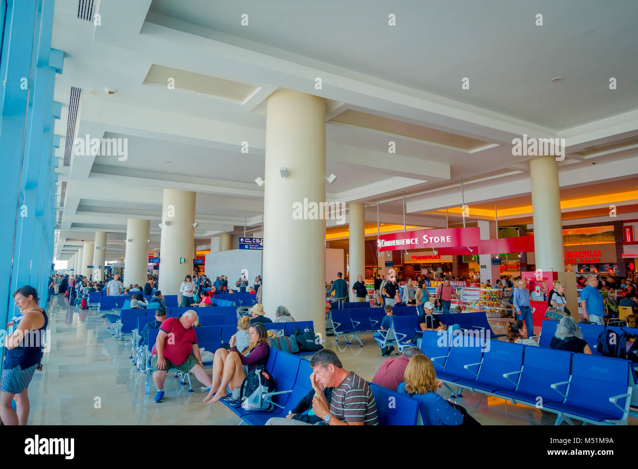 CANCUN, MEXICO - FEB 24, 2016: Interior of Cancun International Airport, Mexico Stock Photo