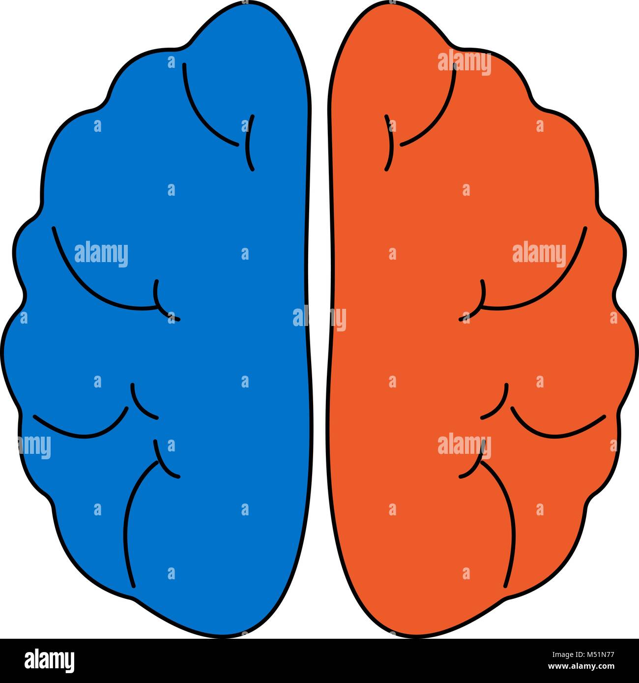 Vector flat color line brain icon Stock Vector Image & Art - Alamy