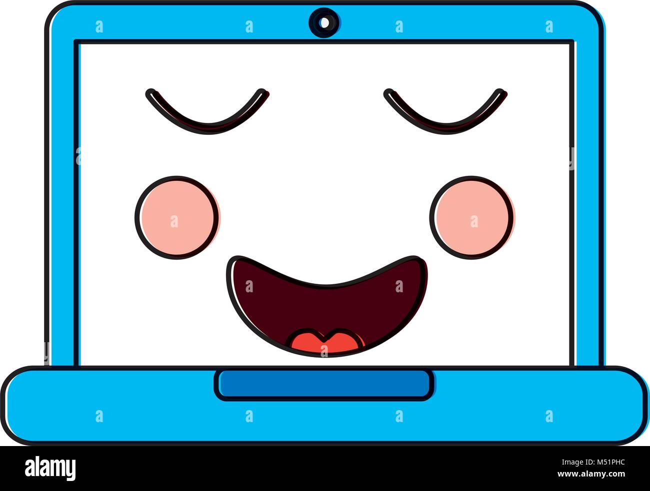 laptop computer happy emoji icon image Stock Vector Image & Art - Alamy