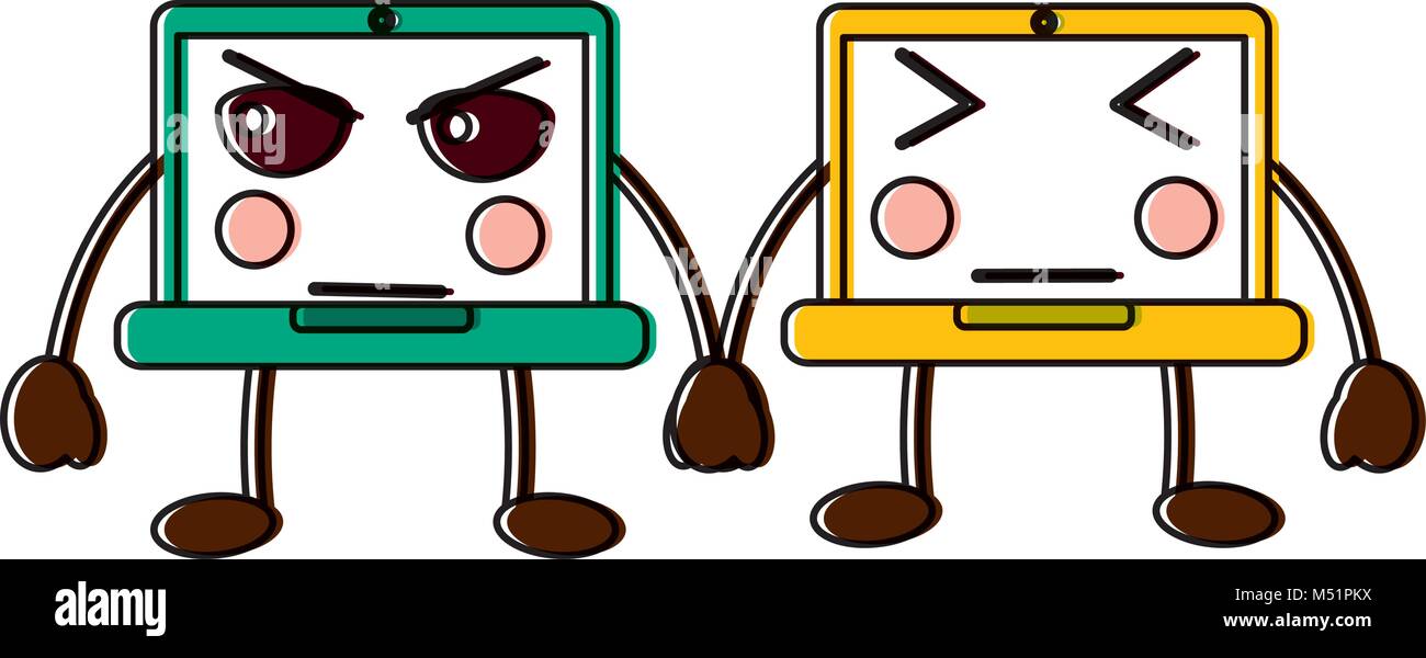 Funny image laptop Stock Vector Images - Alamy