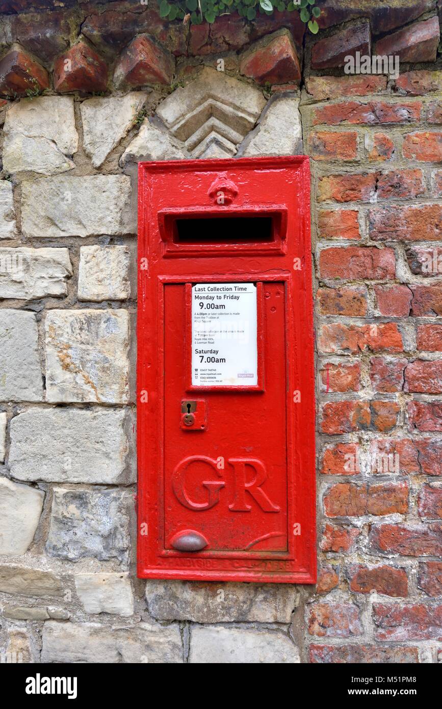 Red Pillar box York England UK Stock Photo Alamy