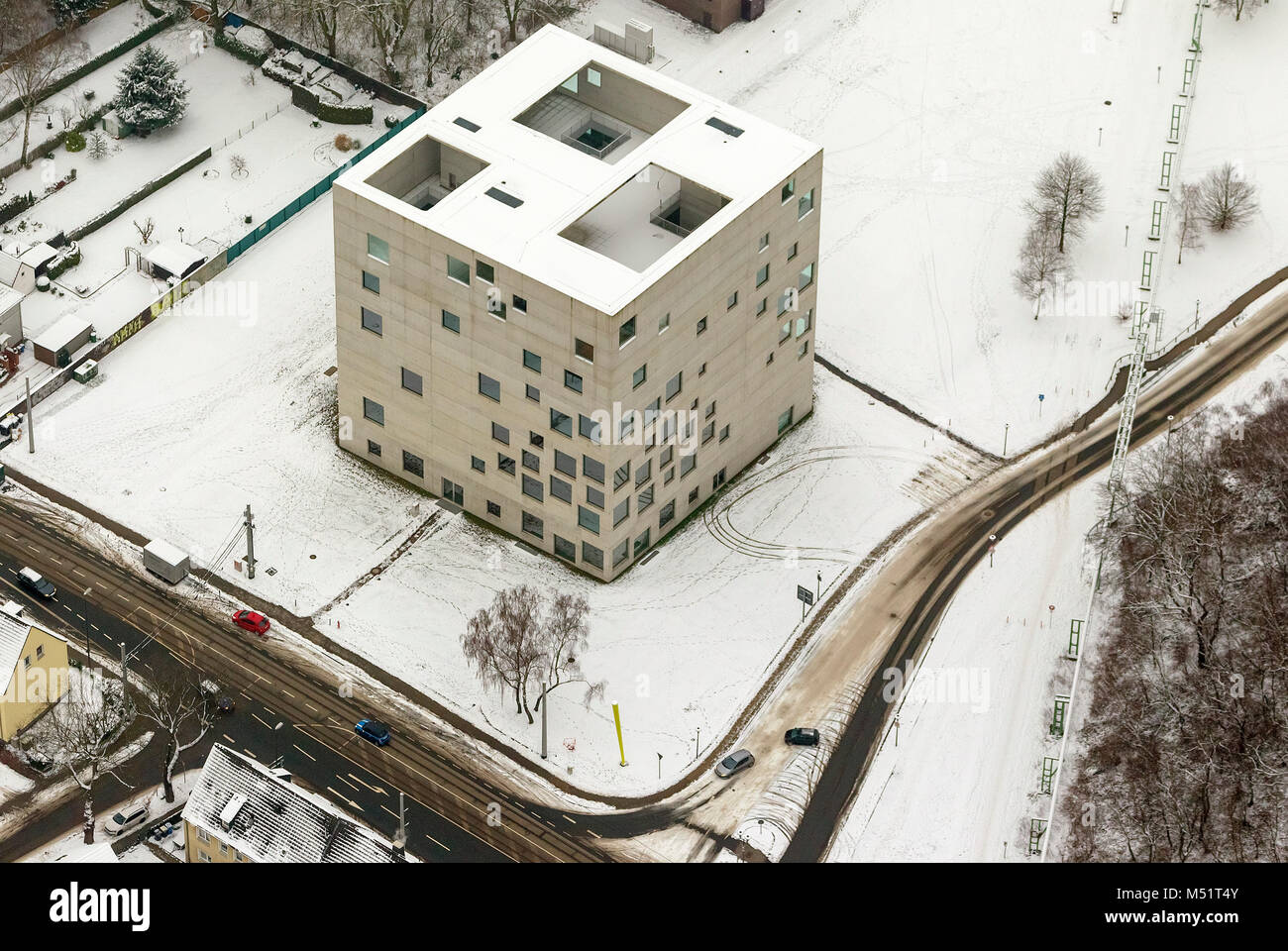 Aerial view, Sanaa design school, School of Arts, Zeche Zollverein Heritage Site, Essen, Ruhr area, North Rhine-Westphalia, Germany, Eu Stock Photo - Alamy