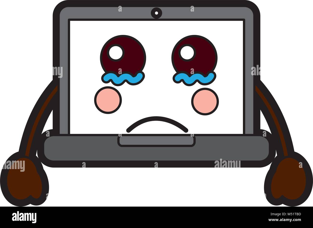 laptop computer sad emoji icon image Stock Vector Image & Art - Alamy