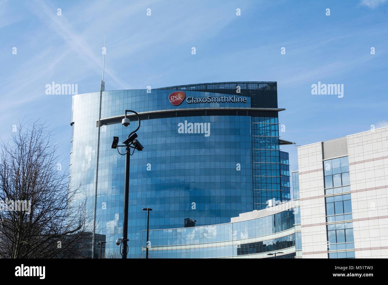 GSK Glaxo Smith Kline HQ on the Great West Road, Brentford, London, UK Stock Photo